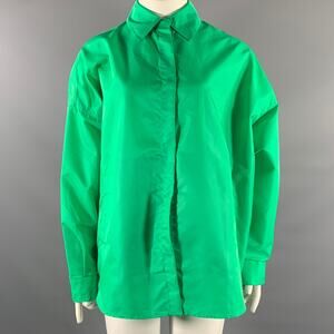 THE FRANKIE SHOP Size XS/S Green Polyester Shirt Jacket Shirt